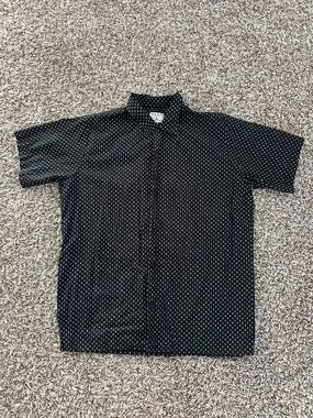PORT Short Sleeve Black & White Button-Up Men’s Shirt